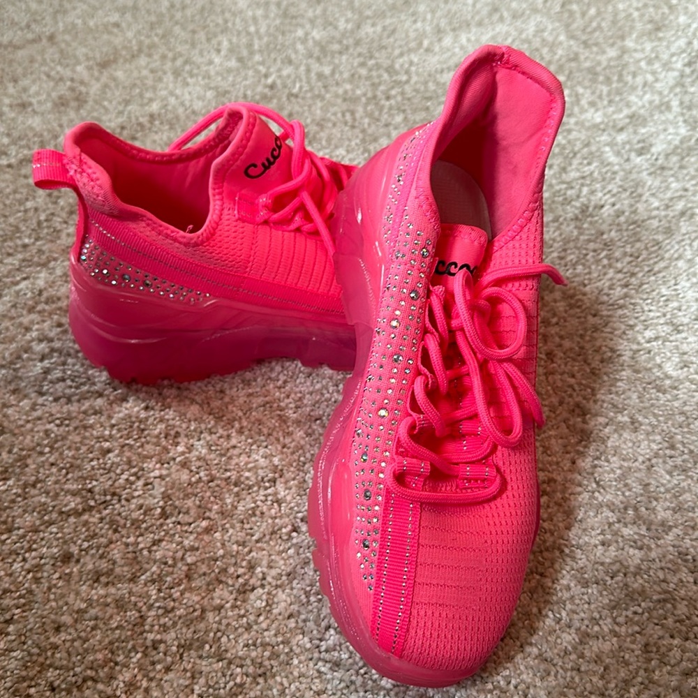Pink bedazzled sneakers